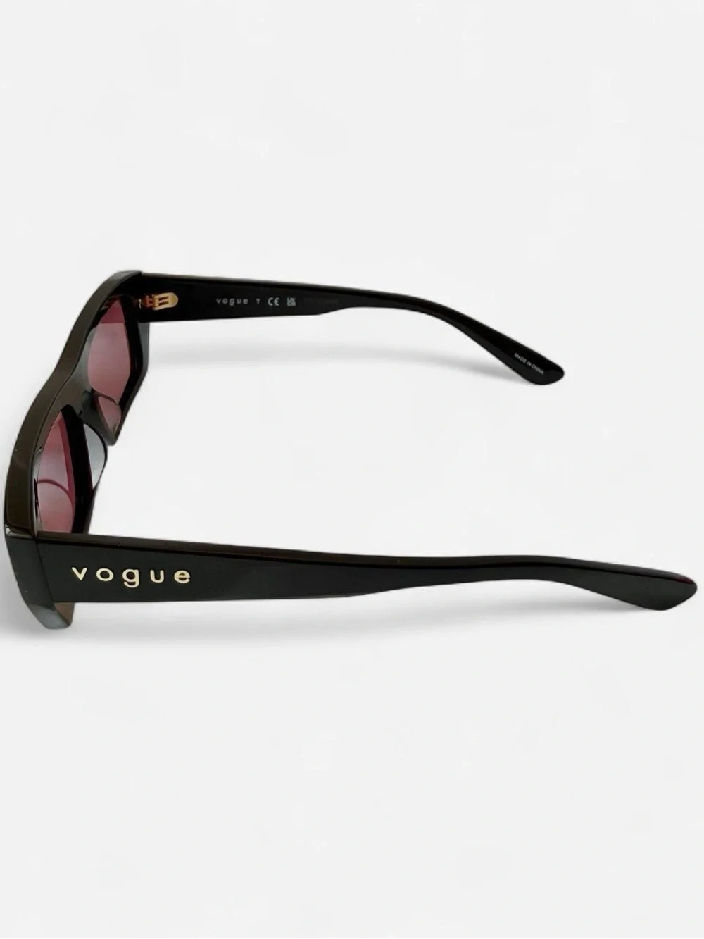 Vogue Rectangular Sunglasses – brown Frame & red Tinted Lenses